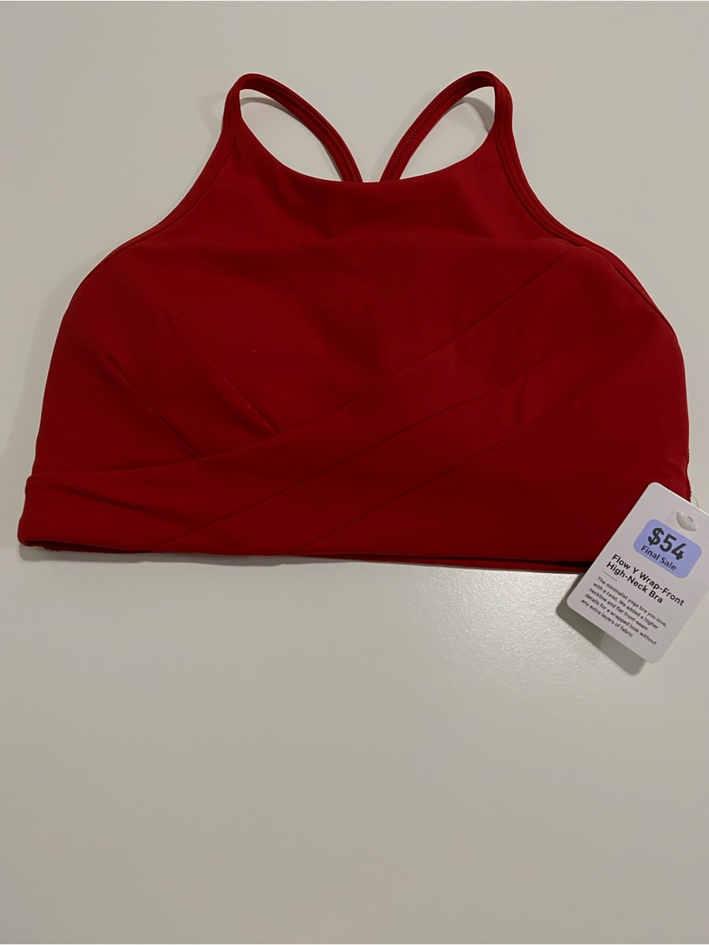 Lululemon - Flow Y Wrap Front High Neck Bra - Size 4  - NWT
